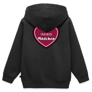 Trainer Mädchen Trainerin Girls Mannschaft Coach - Kinder Premium Organic Zip Hoodie - Schwarz - Hinten - AI Model Kid Male (0cm)