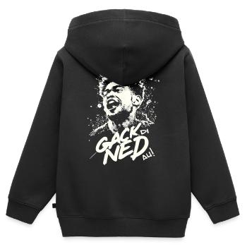 Dialect gack di ned au - Kids Premium Organic Zip-up Hoodie - black - Back - AI Model Kid Male (0cm)