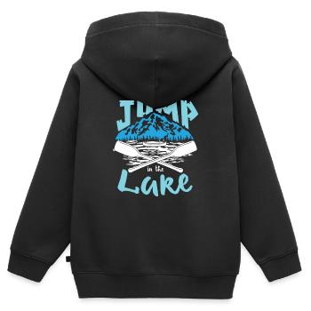Go Jump In The Lake - Kids Premium Organic Zip-up Hoodie - black - Back - AI Model Kid Male (0cm)