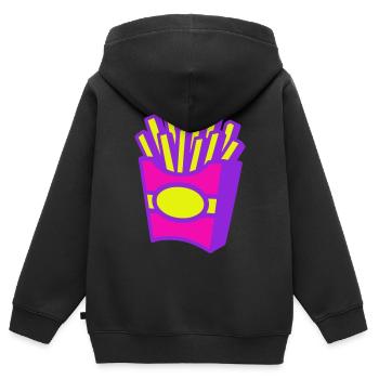 Pommes Pop-Art - Kinder Premium Organic Zip Hoodie - Schwarz - Hinten - AI Model Kid Male (0cm)