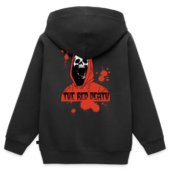 The Red Death - Kids Premium Organic Zip-up Hoodie - black - Back - AI Model Kid Male (0cm)