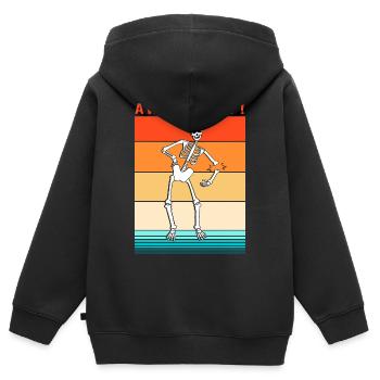 Fracture du bras Fracture osseuse du squelette d’Halloween - Sweat Premium à capuche zippé enfant bio - noir - Dos - AI Model Kid Male (0cm)