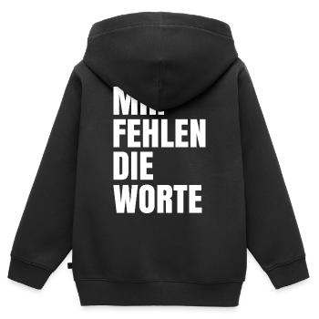 Mir fehlen die Worte - Kinder Premium Organic Zip Hoodie - Schwarz - Hinten - AI Model Kid Male (0cm)