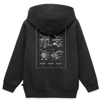 Fleischwolf-Blaupausen-Diagramm - Kinder Premium Organic Zip Hoodie - Schwarz - Hinten - AI Model Kid Male (0cm)