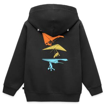 Gleitschirm Gleitschirmfliegen Gleitschirmflieger - Kinder Premium Organic Zip Hoodie - Schwarz - Hinten - AI Model Kid Male (0cm)