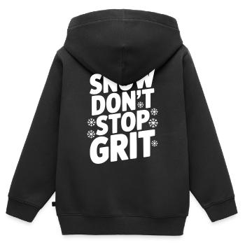 Snow Don’t Stop Grit - Kids Premium Organic Zip-up Hoodie - black - Back - AI Model Kid Male (0cm)