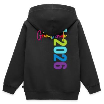 Remise des diplômes de l'école primaire 2026 - Sweat Premium à capuche zippé enfant bio - noir - Dos - AI Model Kid Male (0cm)