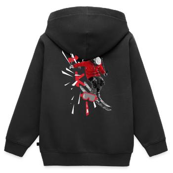Ski - Skiurlaub - Skifahren - Kinder Premium Organic Zip Hoodie - Schwarz - Hinten - AI Model Kid Male (0cm)