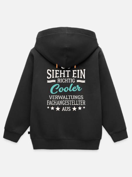 Cooler Verwaltungsfachangestellter  - Kinder Premium Organic Zip Hoodie - Schwarz