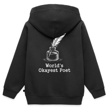 Okayste Dichter-Tintenflasche - Kinder Premium Organic Zip Hoodie - Schwarz - Hinten - AI Model Kid Male (0cm)