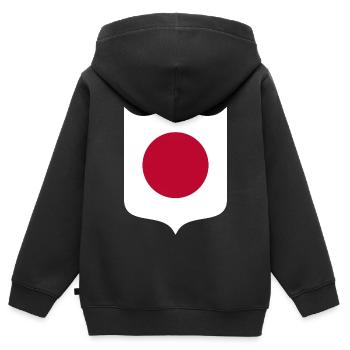 Japan - Kinder Premium Organic Zip Hoodie - Schwarz - Hinten - AI Model Kid Male (0cm)