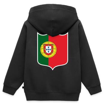 Portugal - Kinder Premium Organic Zip Hoodie - Schwarz - Hinten - AI Model Kid Male (0cm)