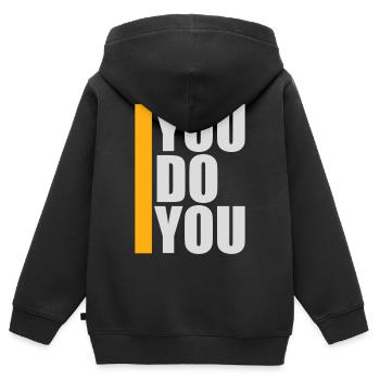 Tu fais ton drôle Confiance en toi Logo de la liberté - Sweat Premium à capuche zippé enfant bio - noir - Dos - AI Model Kid Male (0cm)