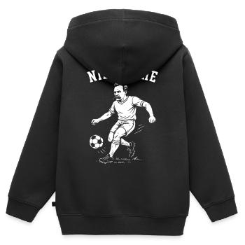 Nietzsche playing football  - Kids Premium Organic Zip-up Hoodie - black - Back - AI Model Kid Male (0cm)