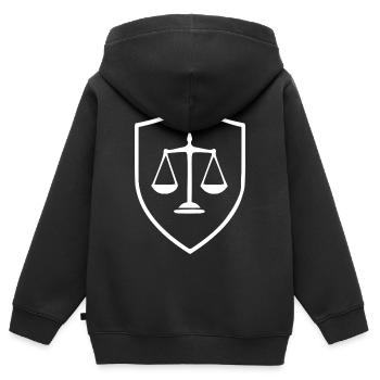 Avocat Droit Droit Avocat Balance Droit Judiciaire - Sweat Premium à capuche zippé enfant bio - noir - Dos - AI Model Kid Male (0cm)