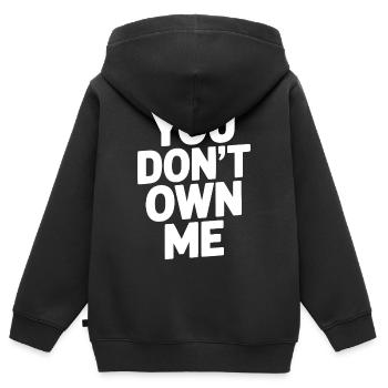 Tu ne me possèdes pas - Sweat Premium à capuche zippé enfant bio - noir - Dos - AI Model Kid Male (0cm)