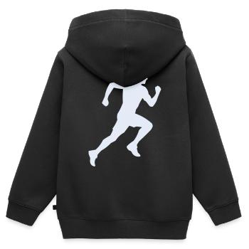 laeufer_sport - Kids Premium Organic Zip-up Hoodie - black - Back - AI Model Kid Male (0cm)