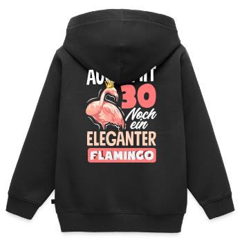 Mit 30 Eleganter Flamingo Geburtstag - Kinder Premium Organic Zip Hoodie - Schwarz - Hinten - AI Model Kid Male (0cm)