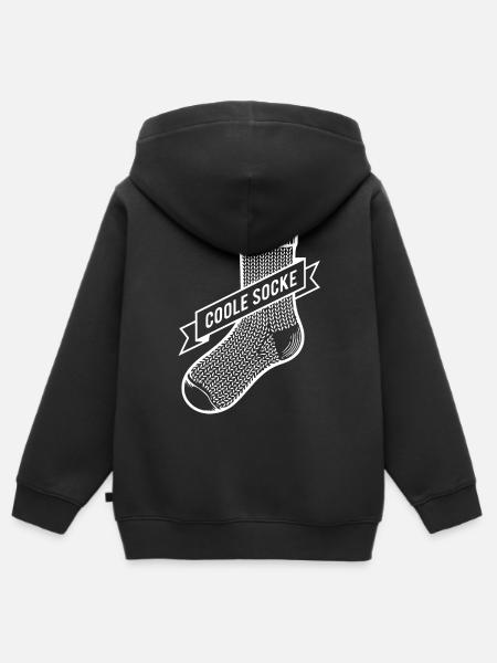 Coole Socke - Kinder Premium Organic Zip Hoodie - Schwarz