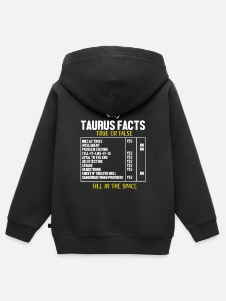 Sternzeichen Stier - Kinder Premium Organic Zip Hoodie - Schwarz