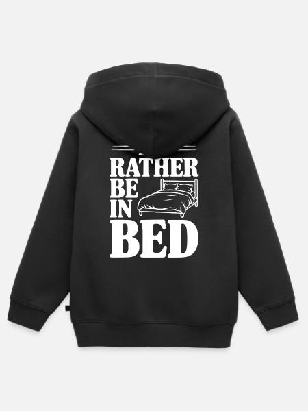 Ich wäre lieber im Bett - Kinder Premium Organic Zip Hoodie - Schwarz
