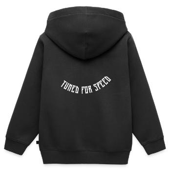 Tuned for speed - Kinder Premium Organic Zip Hoodie - Schwarz - Hinten - AI Model Kid Male (0cm)