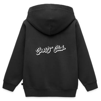 Sport Club - Kinder Premium Organic Zip Hoodie - Schwarz - Hinten - AI Model Kid Male (0cm)
