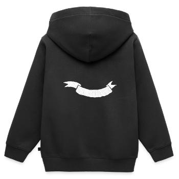 Bannière - Sweat Premium à capuche zippé enfant bio - noir - Dos - AI Model Kid Male (0cm)