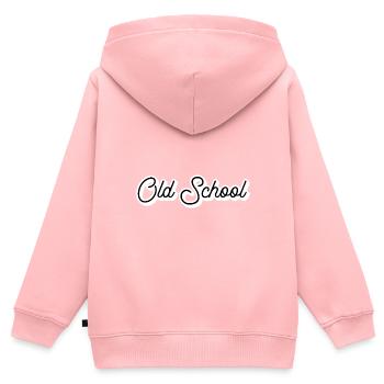 Ancienne école - Sweat Premium à capuche zippé enfant bio - rose - Dos - AI Model Kid Female (0cm)