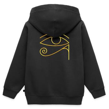 Eye of Horus Egypt Lucky Charm Protective Symbol - Kids Premium Organic Zip-up Hoodie - black - Back - AI Model Kid Male (0cm)