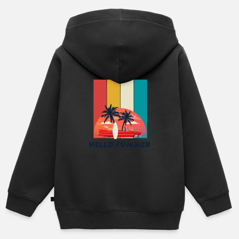 Summer - Sweat Premium à capuche zippé enfant bio - noir