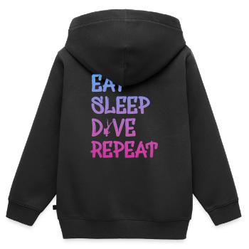 dive, diver, scuba diving, tauchen - Kinder Premium Organic Zip Hoodie - Schwarz - Hinten - AI Model Kid Male (0cm)