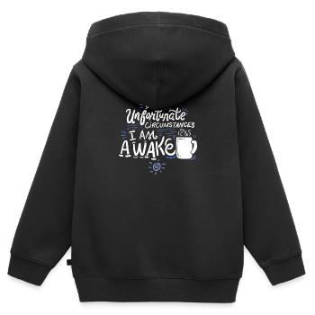 Morgenmuffel - Kinder Premium Organic Zip Hoodie - Schwarz - Hinten - AI Model Kid Male (0cm)