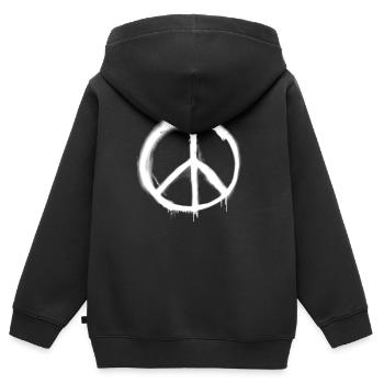 Peacezeichen Graffiti - Kinder Premium Organic Zip Hoodie - Schwarz - Hinten - AI Model Kid Male (0cm)