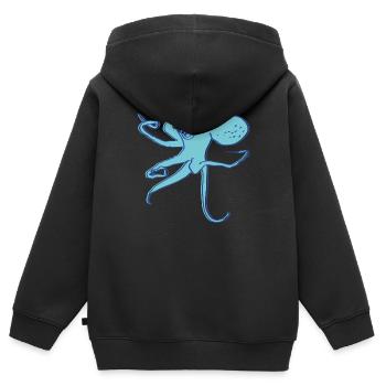 Tintenfisch - Kinder Premium Organic Zip Hoodie - Schwarz - Hinten - AI Model Kid Male (0cm)