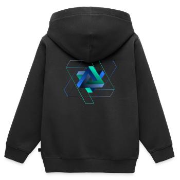 Optical illusion (triangle) - Kids Premium Organic Zip-up Hoodie - black - Back - AI Model Kid Male (0cm)