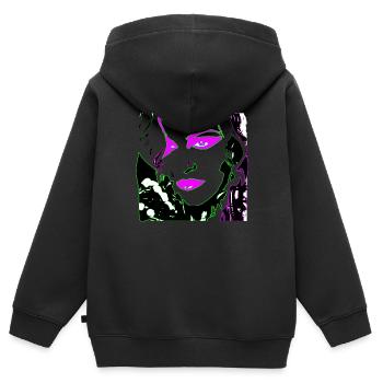 MAD 2 segnen - Kinder Premium Organic Zip Hoodie - Schwarz - Hinten - AI Model Kid Male (0cm)