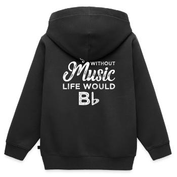 Sans musique, la vie serait plate - Sweat Premium à capuche zippé enfant bio - noir - Dos - AI Model Kid Male (0cm)