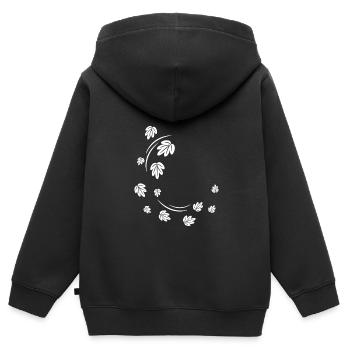 Herbstblätter im Wind - Kinder Premium Organic Zip Hoodie - Schwarz - Hinten - AI Model Kid Male (0cm)