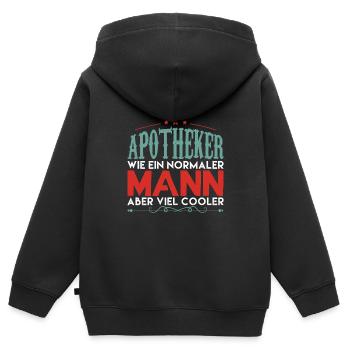 apotheker | apotheker aber viel cooler - Kinder Premium Organic Zip Hoodie - Schwarz - Hinten - AI Model Kid Male (0cm)