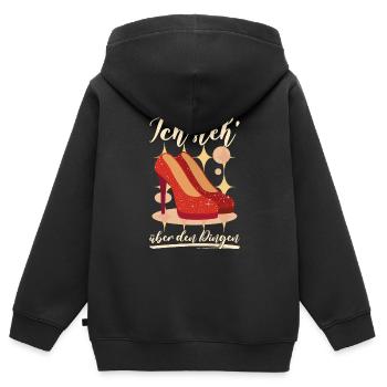 High Heels - Ich steh über den Dingen - Kinder Premium Organic Zip Hoodie - Schwarz - Hinten - AI Model Kid Male (0cm)
