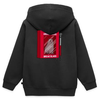 Capybara - Break the pane if you feel unwell - Kids Premium Organic Zip-up Hoodie - black - Back - AI Model Kid Male (0cm)