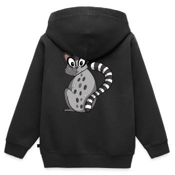 Cute ring-tailed lemur lemur - Kids Premium Organic Zip-up Hoodie - black - Back - AI Model Kid Male (0cm)