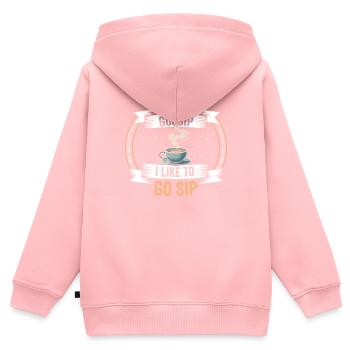 You clap I sip coffee time - Kids Premium Organic Zip-up Hoodie - rose - Back - AI Model Kid Female (0cm)