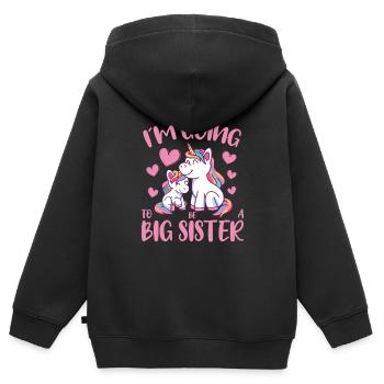 Going To Be A Big Sister Unicorn - Kids Premium Organic Zip-up Hoodie - black - Back - AI Model Kid Male (0cm)