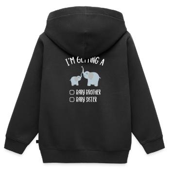 I'm Getting A Baby Brother Baby Sister - Kinder Premium Organic Zip Hoodie - Schwarz - Hinten - AI Model Kid Male (0cm)