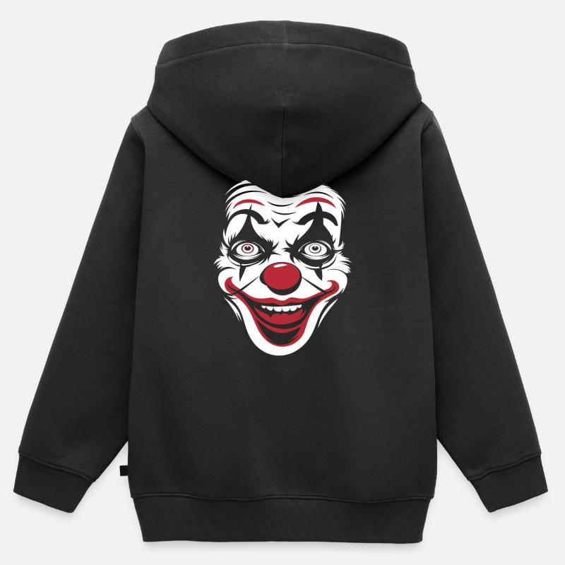 Carnaval Costume de carnaval Costume de carnaval Clown - Sweat Premium à capuche zippé enfant bio - noir