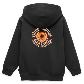 Ohne Mampf kein Kampf - Kinder Premium Organic Zip Hoodie - Schwarz - Hinten - AI Model Kid Male (0cm)