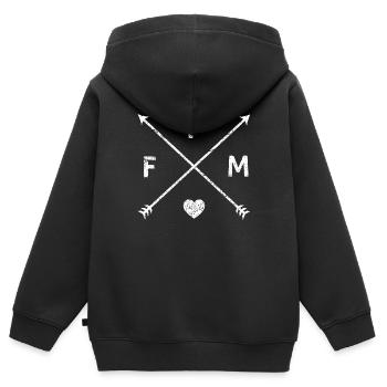 FFM FRANKFURT AM MAIN HIPSTER PFEILE GRUNGE SHIRT - Kinder Premium Organic Zip Hoodie - Schwarz - Hinten - AI Model Kid Male (0cm)