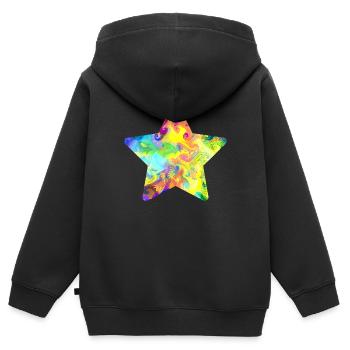 star - Sweat Premium à capuche zippé enfant bio - noir - Dos - AI Model Kid Male (0cm)